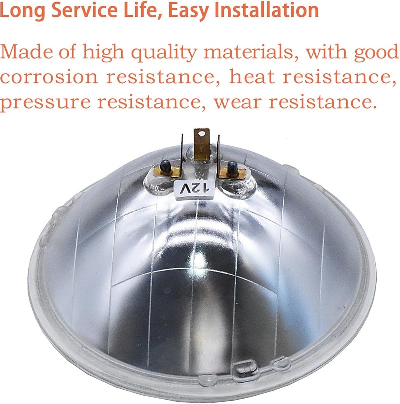 FIQAPJ H6024 Super Vision Crystal Headlight, Halogen Sealed Beam Headlight, (7"" ROUND, 178MM) (110/130W), Replaces# H6024 - Image 4